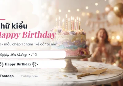 Chữ kiểu Happy Birthday: 244 mẫu chép 1 chạm, có cả Happy Birthday To Me